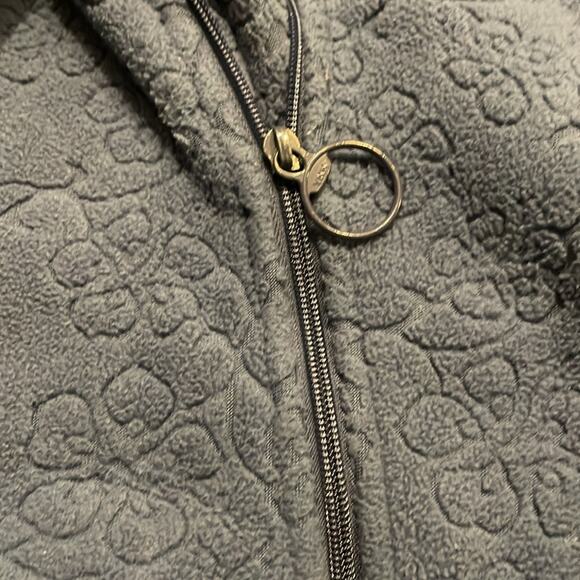 REI Brand Infant Fleece Bunting Size 3 Months Blue Floral Embossed Zip Up Hooded - Picture 3 of 10